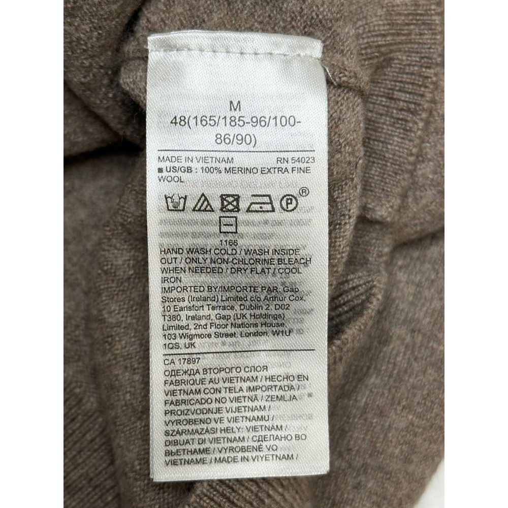 Banana Republic Women Brown 100% Merino Extra Fine Wool Crewneck Sweater Sz Med - Picture 4 of 9